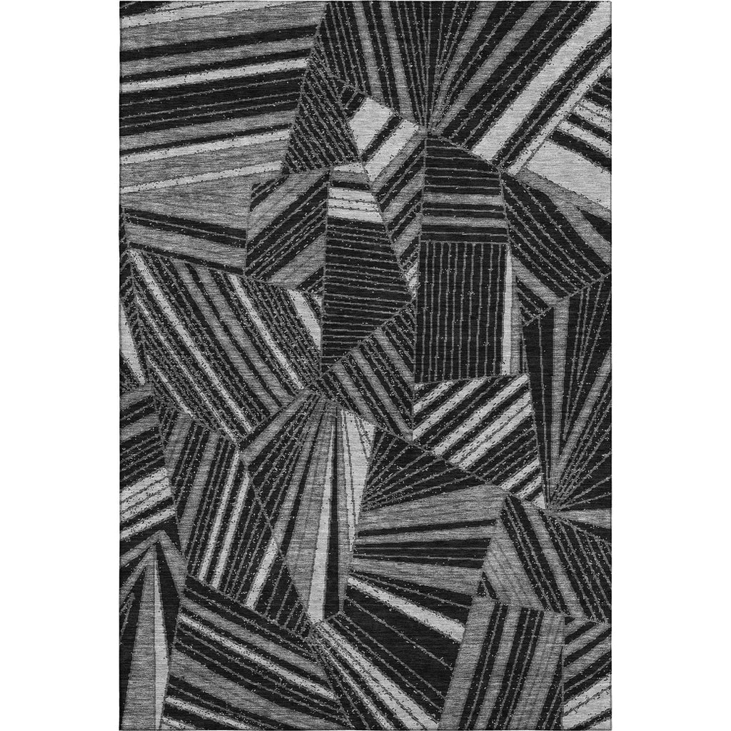 Piper Looms Mayfield Geometric AMF915 Black Machine Washable Area Rug main image