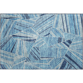 Piper Looms Mayfield Geometric AMF915 Blue Machine Washable Area Rug Scatter Main Image