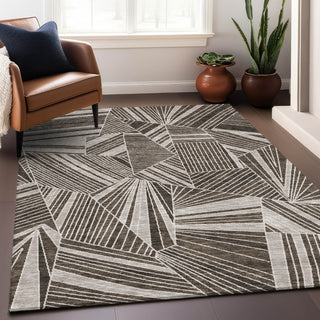 Piper Looms Mayfield Geometric AMF915 Brown Machine Washable Area Rug Lifestyle Image Feature