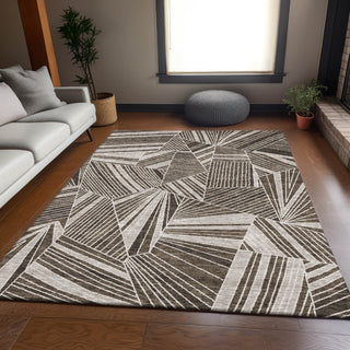 Piper Looms Mayfield Geometric AMF915 Brown Machine Washable Area Rug Lifestyle Image Feature