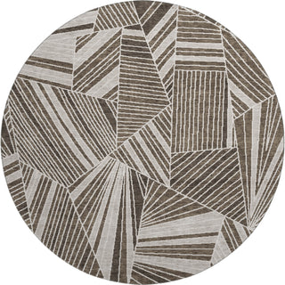 Piper Looms Mayfield Geometric AMF915 Brown Machine Washable Area Rug Round Main Image