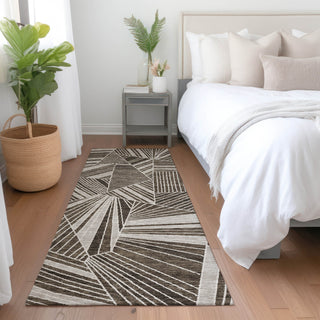 Piper Looms Mayfield Geometric AMF915 Brown Machine Washable Area Rug Runner Lifestyle Image Feature
