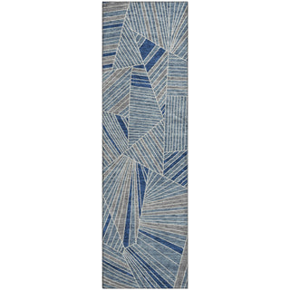 Piper Looms Mayfield Geometric AMF915 Denim Machine Washable Area Rug Runner Main Image