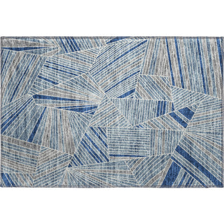 Piper Looms Mayfield Geometric AMF915 Denim Machine Washable Area Rug Scatter Main Image