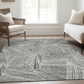 Piper Looms Mayfield Geometric AMF915 Gray Machine Washable Area Rug Lifestyle Image Feature