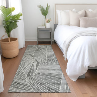 Piper Looms Mayfield Geometric AMF915 Gray Machine Washable Area Rug Runner Lifestyle Image Feature