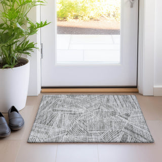 Piper Looms Mayfield Geometric AMF915 Gray Machine Washable Area Rug Scatter Lifestyle Image Feature