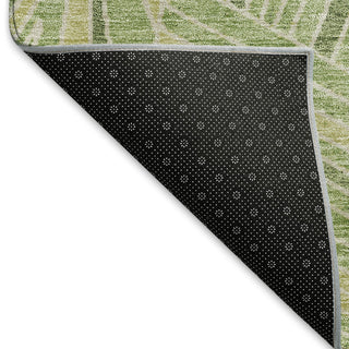 Piper Looms Mayfield Geometric AMF915 Green Machine Washable Area Rug Backing Image