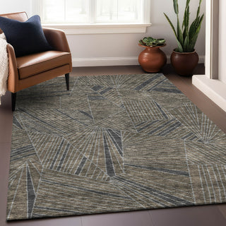 Piper Looms Mayfield Geometric AMF915 Mocha Machine Washable Area Rug Lifestyle Image Feature