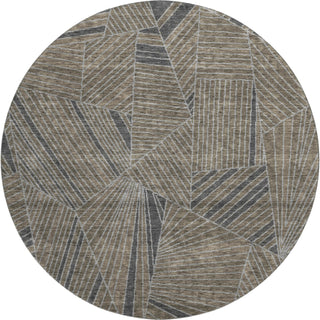 Piper Looms Mayfield Geometric AMF915 Mocha Machine Washable Area Rug Round Main Image