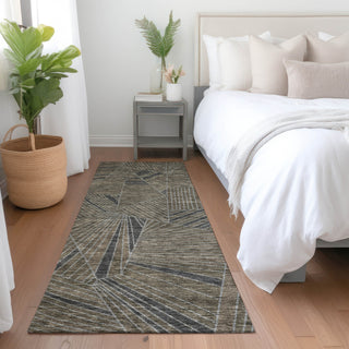 Piper Looms Mayfield Geometric AMF915 Mocha Machine Washable Area Rug Runner Lifestyle Image Feature