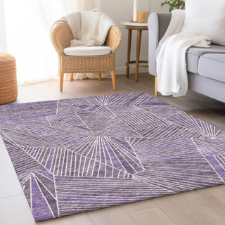 Piper Looms Mayfield Geometric AMF915 Purple Machine Washable Area Rug Lifestyle Image Feature