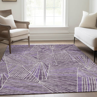 Piper Looms Mayfield Geometric AMF915 Purple Machine Washable Area Rug Lifestyle Image Feature