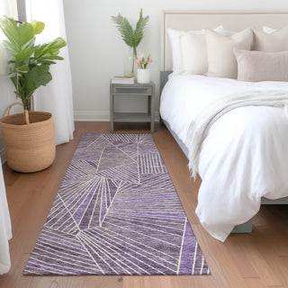 Piper Looms Mayfield Geometric AMF915 Purple Machine Washable Area Rug Runner Lifestyle Image Feature