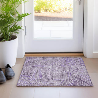 Piper Looms Mayfield Geometric AMF915 Purple Machine Washable Area Rug Scatter Lifestyle Image Feature