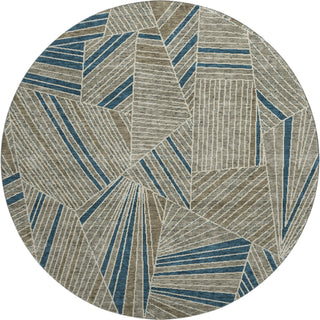 Piper Looms Mayfield Geometric AMF915 Taupe Machine Washable Area Rug Round Main Image