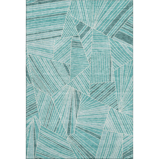 Piper Looms Mayfield Geometric AMF915 Teal Machine Washable Area Rug main image
