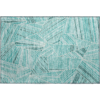 Piper Looms Mayfield Geometric AMF915 Teal Machine Washable Area Rug Scatter Main Image