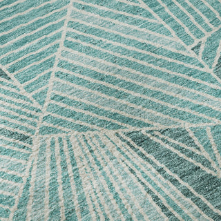 Piper Looms Mayfield Geometric AMF915 Teal Machine Washable Area Rug Swatch Image