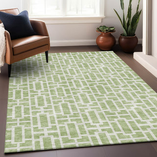 Piper Looms Mayfield Geometric AMF916 Aloe Machine Washable Area Rug Lifestyle Image Feature