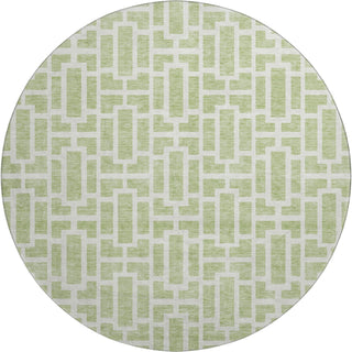 Piper Looms Mayfield Geometric AMF916 Aloe Machine Washable Area Rug Round Main Image