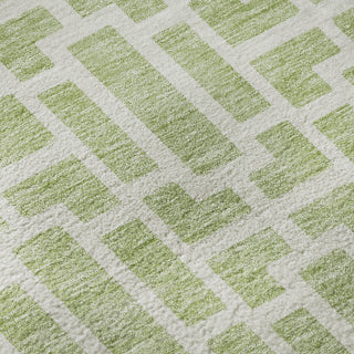 Piper Looms Mayfield Geometric AMF916 Aloe Machine Washable Area Rug Swatch Image