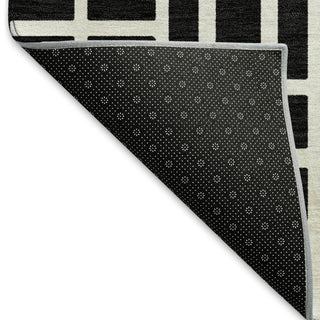 Piper Looms Mayfield Geometric AMF916 Black Machine Washable Area Rug Backing Image