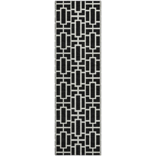 Piper Looms Mayfield Geometric AMF916 Black Machine Washable Area Rug Runner Main Image