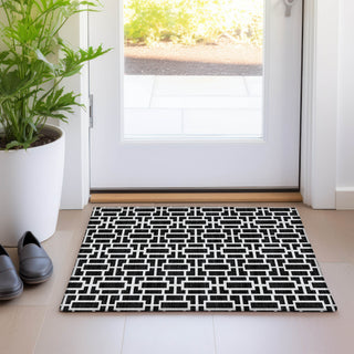 Piper Looms Mayfield Geometric AMF916 Black Machine Washable Area Rug Scatter Lifestyle Image Feature