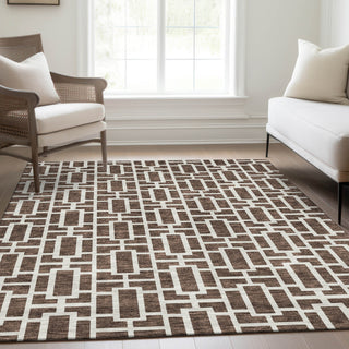 Piper Looms Mayfield Geometric AMF916 Brown Machine Washable Area Rug Lifestyle Image Feature