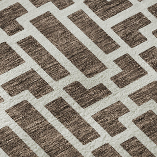 Piper Looms Mayfield Geometric AMF916 Brown Machine Washable Area Rug Swatch Image