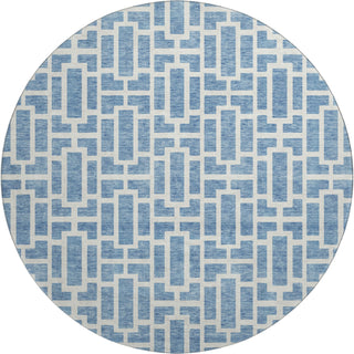 Piper Looms Mayfield Geometric AMF916 Denim Machine Washable Area Rug Round Main Image