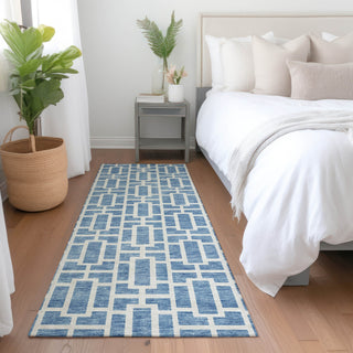 Piper Looms Mayfield Geometric AMF916 Denim Machine Washable Area Rug Runner Lifestyle Image Feature