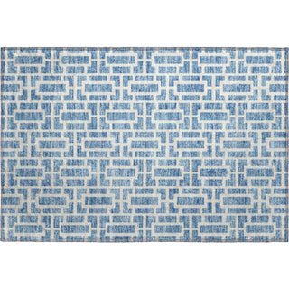Piper Looms Mayfield Geometric AMF916 Denim Machine Washable Area Rug Scatter Main Image