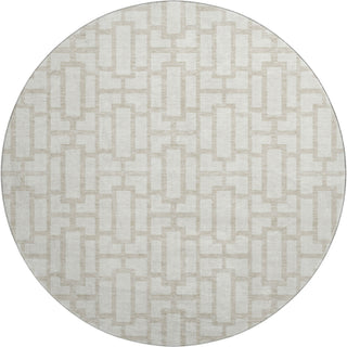 Piper Looms Mayfield Geometric AMF916 Ivory Machine Washable Area Rug Round Main Image