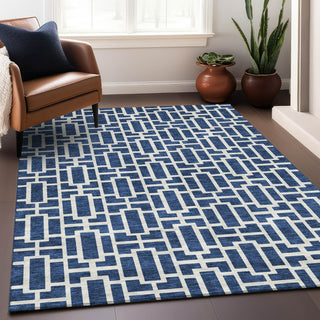 Piper Looms Mayfield Geometric AMF916 Navy Machine Washable Area Rug Lifestyle Image Feature