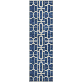 Piper Looms Mayfield Geometric AMF916 Navy Machine Washable Area Rug Runner Main Image