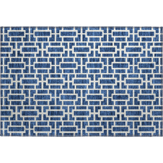 Piper Looms Mayfield Geometric AMF916 Navy Machine Washable Area Rug Scatter Main Image