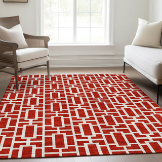 Piper Looms Mayfield Geometric AMF916 Red Machine Washable Area Rug Lifestyle Image Feature