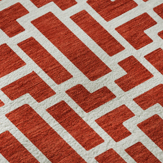 Piper Looms Mayfield Geometric AMF916 Red Machine Washable Area Rug Swatch Image