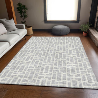 Piper Looms Mayfield Geometric AMF916 Silver Machine Washable Area Rug Lifestyle Image Feature