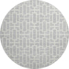Piper Looms Mayfield Geometric AMF916 Silver Machine Washable Area Rug Round Main Image