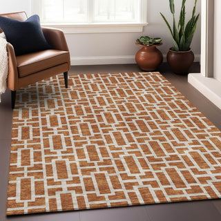 Piper Looms Mayfield Geometric AMF916 Terracotta Machine Washable Area Rug Lifestyle Image Feature