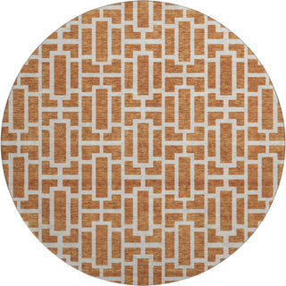 Piper Looms Mayfield Geometric AMF916 Terracotta Machine Washable Area Rug Round Main Image