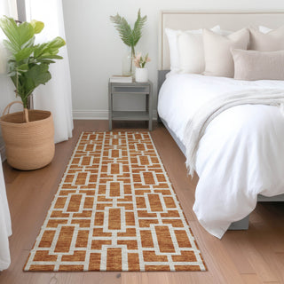 Piper Looms Mayfield Geometric AMF916 Terracotta Machine Washable Area Rug Runner Lifestyle Image Feature