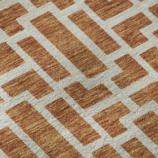 Piper Looms Mayfield Geometric AMF916 Terracotta Machine Washable Area Rug Swatch Image