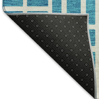 Piper Looms Mayfield Geometric AMF916 Turquoise Machine Washable Area Rug Backing Image