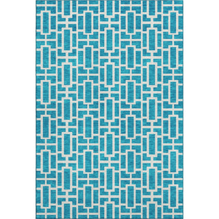 Piper Looms Mayfield Geometric AMF916 Turquoise Machine Washable Area Rug main image