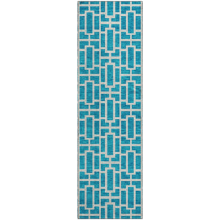 Piper Looms Mayfield Geometric AMF916 Turquoise Machine Washable Area Rug Runner Main Image