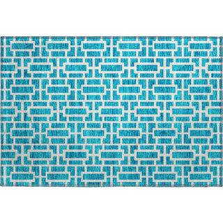 Piper Looms Mayfield Geometric AMF916 Turquoise Machine Washable Area Rug Scatter Main Image